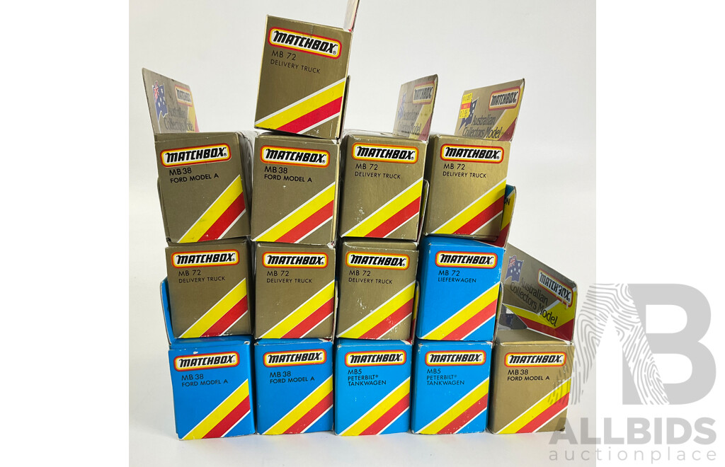 Fourteen Matchbox Australian Collectors Models/Special Collector's Models Trucks Including Ampol, Amoco, Minties, John West, Mitre 10, Chokito, Streets, Bonds