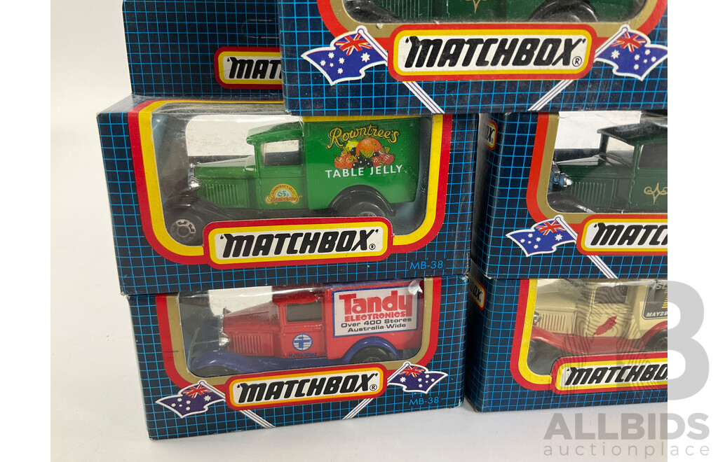 Twelve  Matchbox Ford Model T and A Promotional Trucks Including Isle of Man, Rowntrees, Mitre 10, Chester Children Hospital