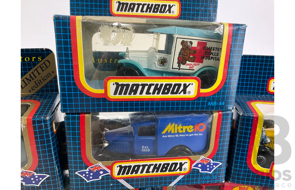 Twelve  Matchbox Ford Model T and A Promotional Trucks Including Isle of Man, Rowntrees, Mitre 10, Chester Children Hospital