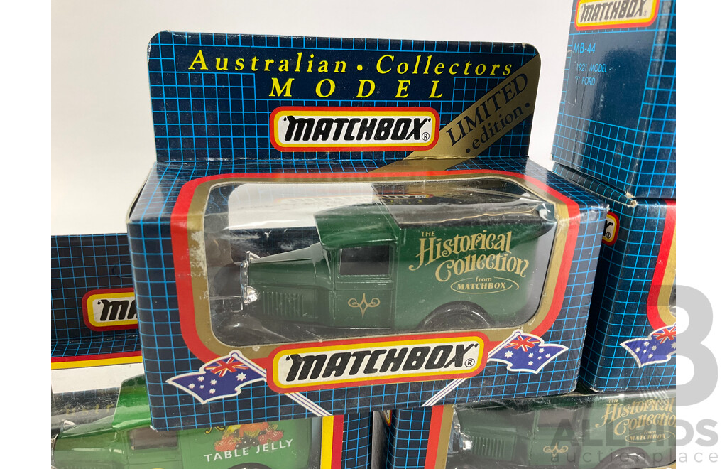Twelve  Matchbox Ford Model T and A Promotional Trucks Including Isle of Man, Rowntrees, Mitre 10, Chester Children Hospital