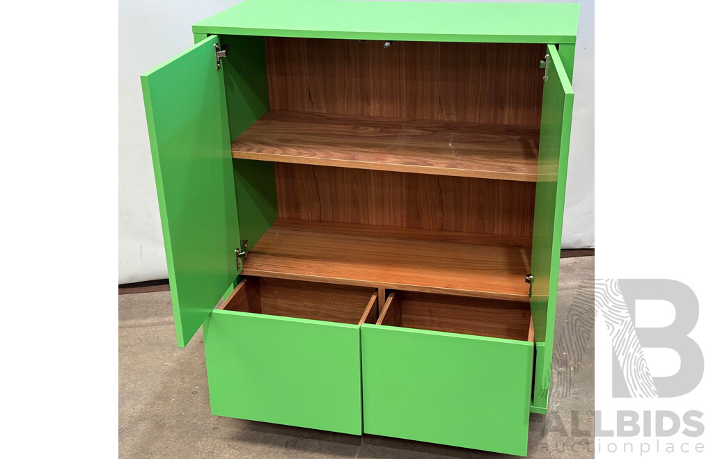 Funky Green 2 Door/2 Drawer Storage Cabinet