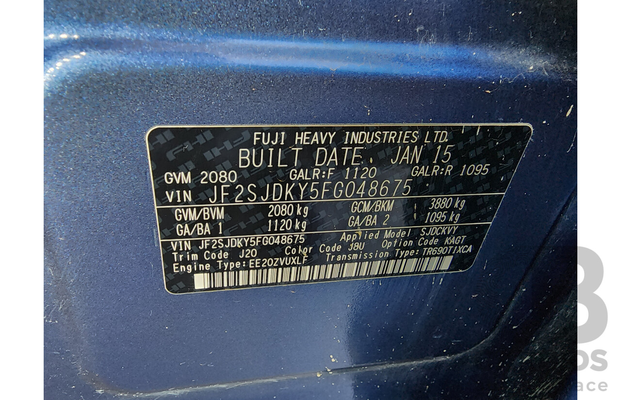 6/2015 Subaru Forester 2.0d-S MY15 4d Wagon Blue 2.0L