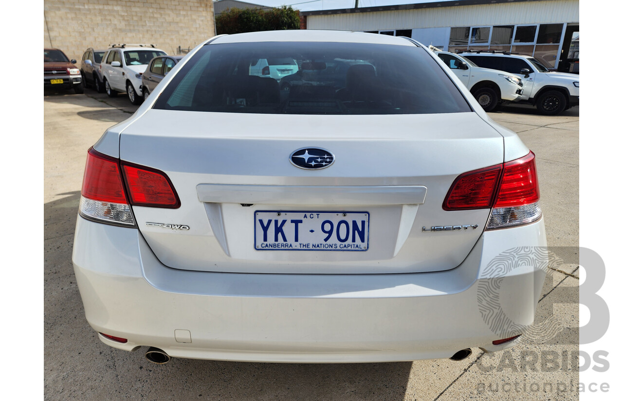 9/2009 Subaru Liberty 3.6R Premium (sat) MY10 4d Sedan White 3.6L