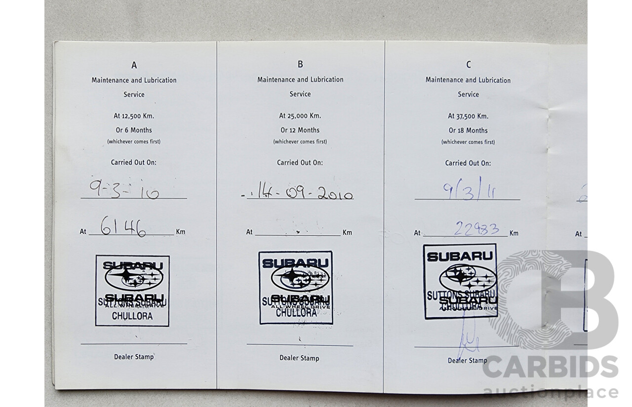 9/2009 Subaru Liberty 3.6R Premium (sat) MY10 4d Sedan White 3.6L