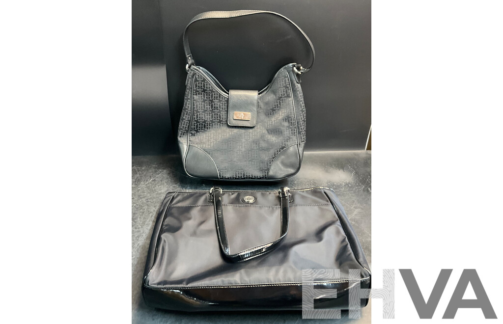 TOMMY HILGER Monogram & Black Shoulder Bag - Lot of 2