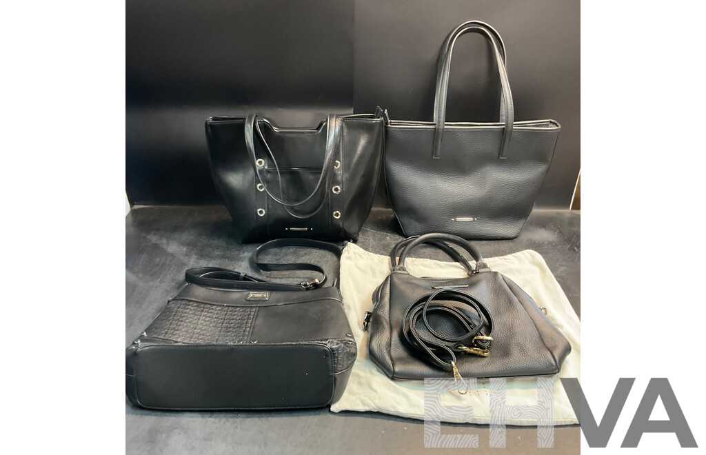 STATUS ANXIETY Leather Crossbody Bag & BASQUE Black Shoulder Bag & CEllINI Crossbody Bag - Lot of 4