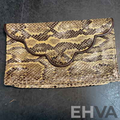 2x Snakeskin Purse & Dior Makeup Bag & Assorted Wallets - Lot of 6