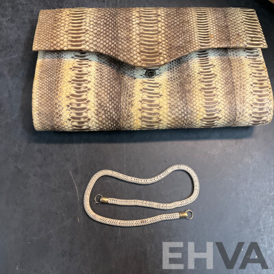2x Snakeskin Purse & Dior Makeup Bag & Assorted Wallets - Lot of 6