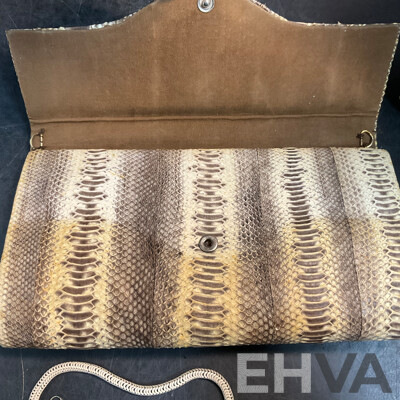 2x Snakeskin Purse & Dior Makeup Bag & Assorted Wallets - Lot of 6