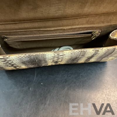 2x Snakeskin Purse & Dior Makeup Bag & Assorted Wallets - Lot of 6