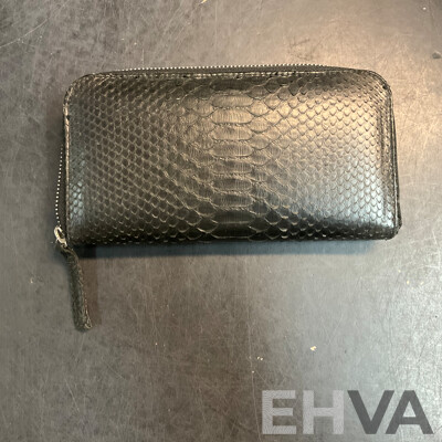 2x Snakeskin Purse & Dior Makeup Bag & Assorted Wallets - Lot of 6
