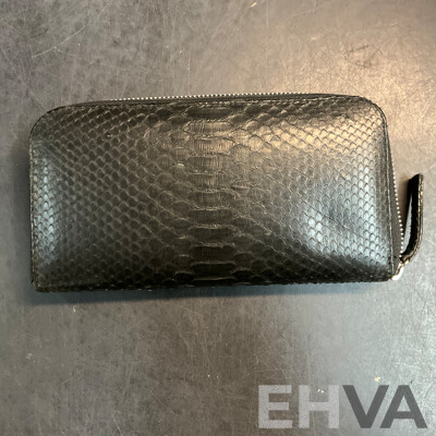 2x Snakeskin Purse & Dior Makeup Bag & Assorted Wallets - Lot of 6