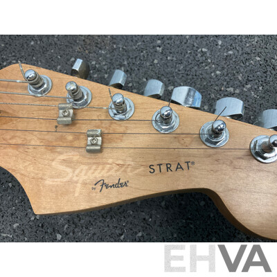SQUIER by Fender Strat Electric Guitar in White Pearl