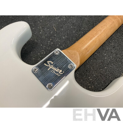 SQUIER by Fender Strat Electric Guitar in White Pearl