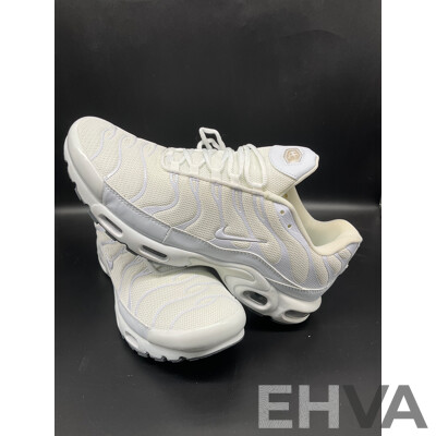 Air Max Plus Light Retro Aqua Fade Sneakers, Air Max Plus White Mens Sneakers - Both Branded NIKE - Lot of 2