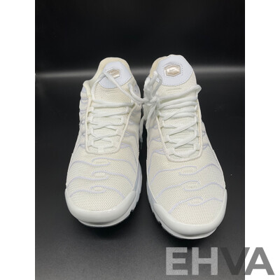 Air Max Plus Light Retro Aqua Fade Sneakers, Air Max Plus White Mens Sneakers - Both Branded NIKE - Lot of 2