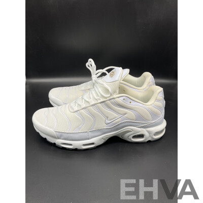 Air Max Plus Light Retro Aqua Fade Sneakers, Air Max Plus White Mens Sneakers - Both Branded NIKE - Lot of 2