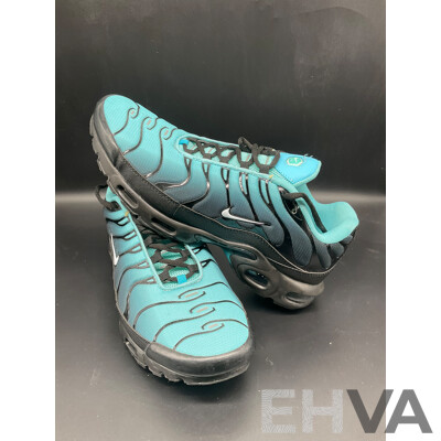 Air Max Plus Light Retro Aqua Fade Sneakers, Air Max Plus White Mens Sneakers - Both Branded NIKE - Lot of 2