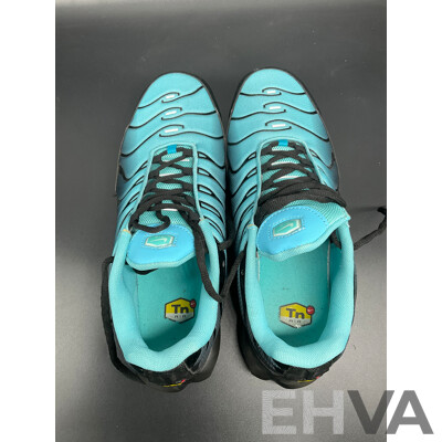Air Max Plus Light Retro Aqua Fade Sneakers, Air Max Plus White Mens Sneakers - Both Branded NIKE - Lot of 2