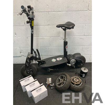 Electric Scooter and Spare Part Including Wheels, Batteries and More