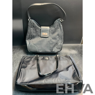 TOMMY HILGER Monogram & Black Shoulder Bag - Lot of 2