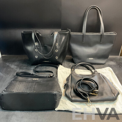 STATUS ANXIETY Leather Crossbody Bag & BASQUE Black Shoulder Bag & CEllINI Crossbody Bag - Lot of 4