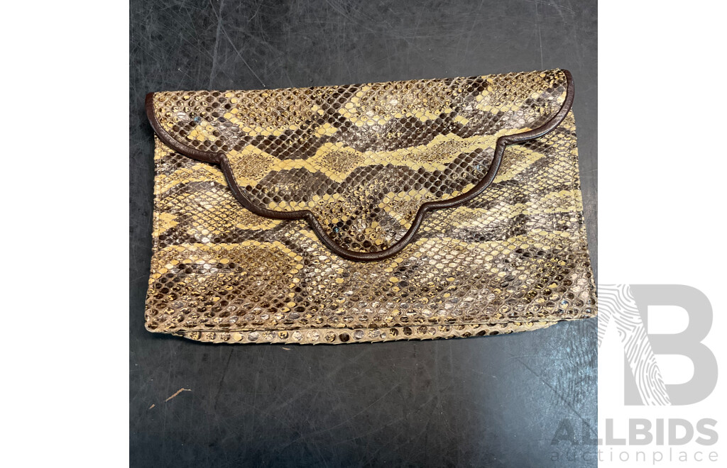 2x Snakeskin Purse & Dior Makeup Bag & Assorted Wallets - Lot of 6