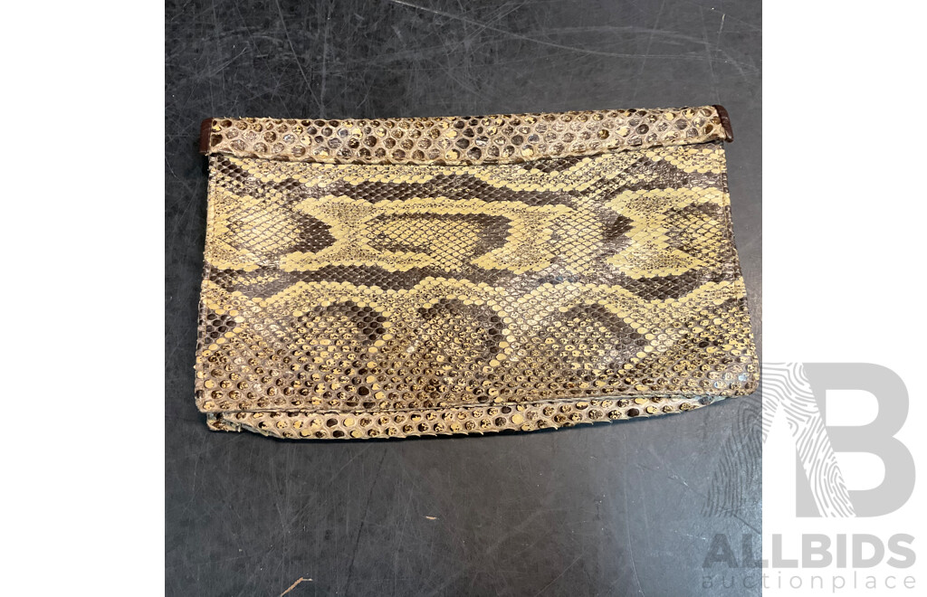 2x Snakeskin Purse & Dior Makeup Bag & Assorted Wallets - Lot of 6