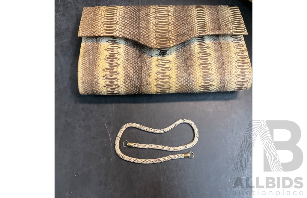 2x Snakeskin Purse & Dior Makeup Bag & Assorted Wallets - Lot of 6