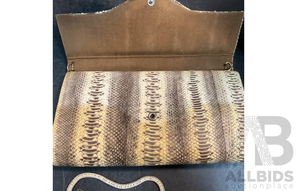 2x Snakeskin Purse & Dior Makeup Bag & Assorted Wallets - Lot of 6