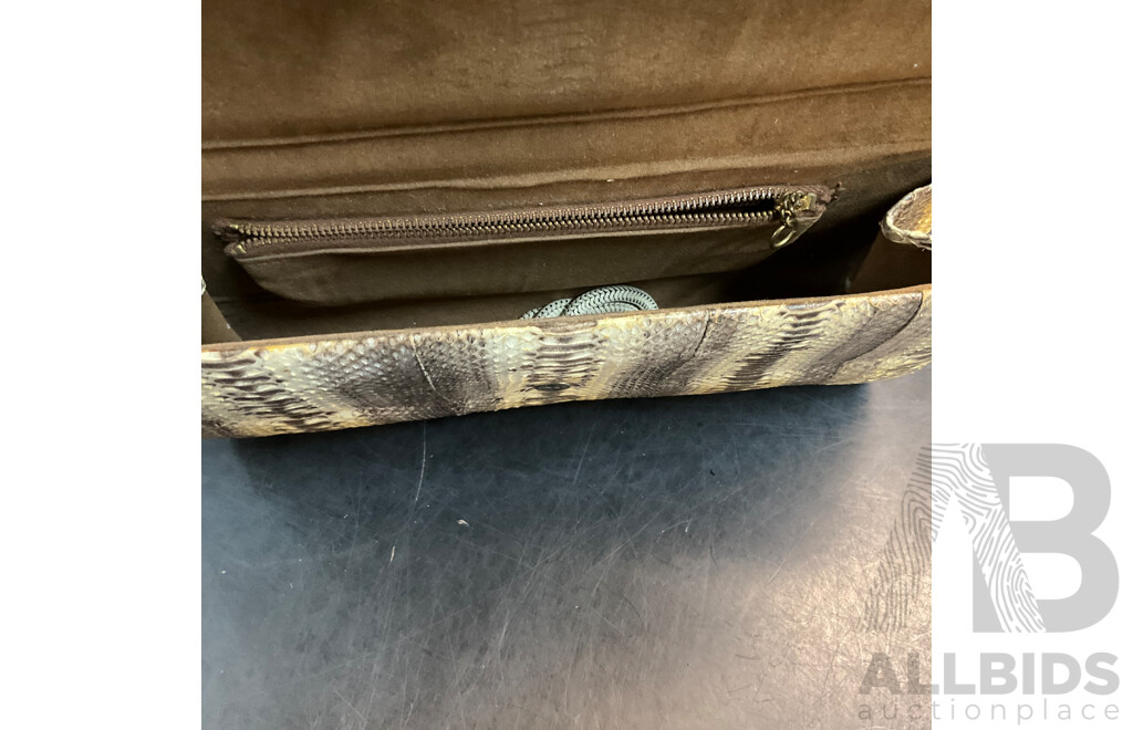 2x Snakeskin Purse & Dior Makeup Bag & Assorted Wallets - Lot of 6