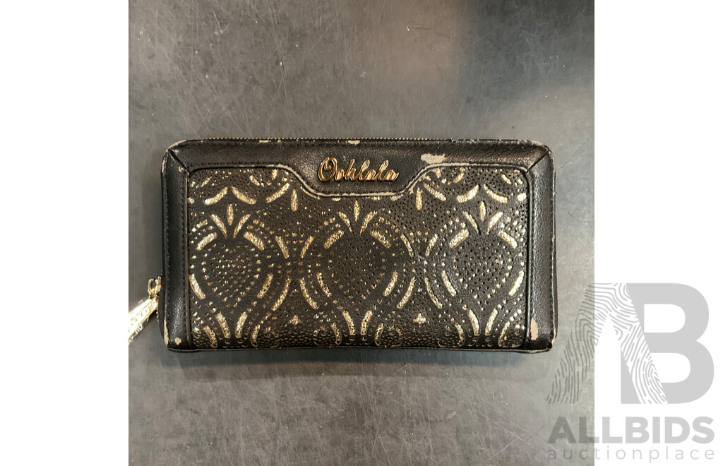 2x Snakeskin Purse & Dior Makeup Bag & Assorted Wallets - Lot of 6