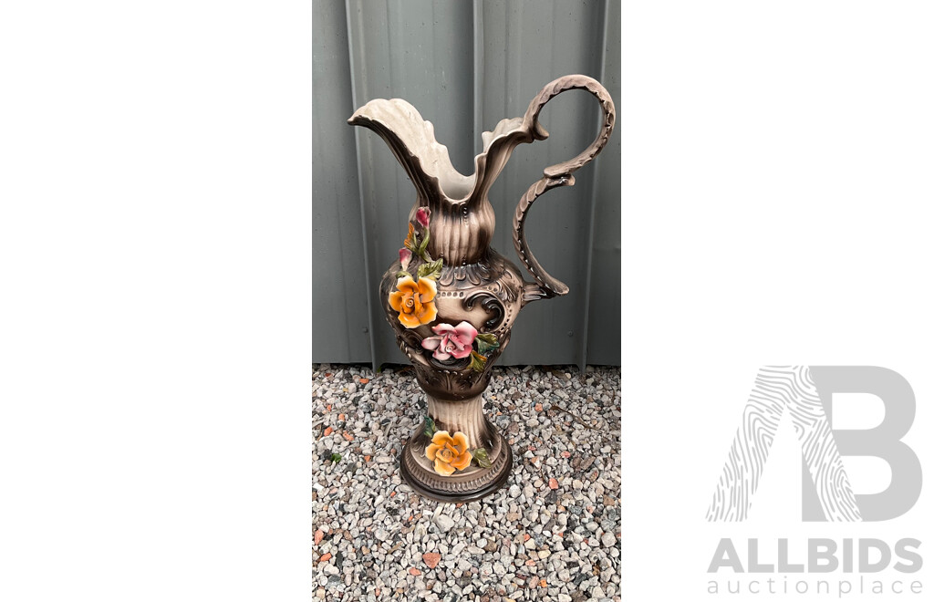 Vintage Capodimonte Floral Pitcher/Vase - Lot of 7