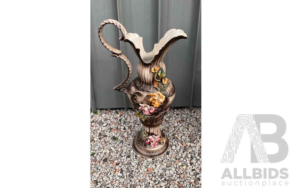 Vintage Capodimonte Floral Pitcher/Vase - Lot of 7