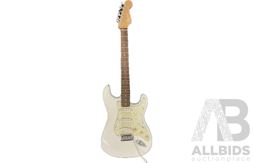 SQUIER by Fender Strat Electric Guitar in White Pearl
