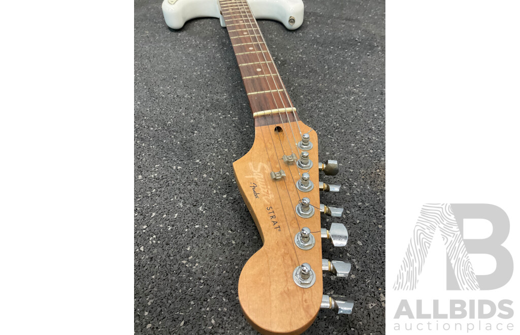 SQUIER by Fender Strat Electric Guitar in White Pearl