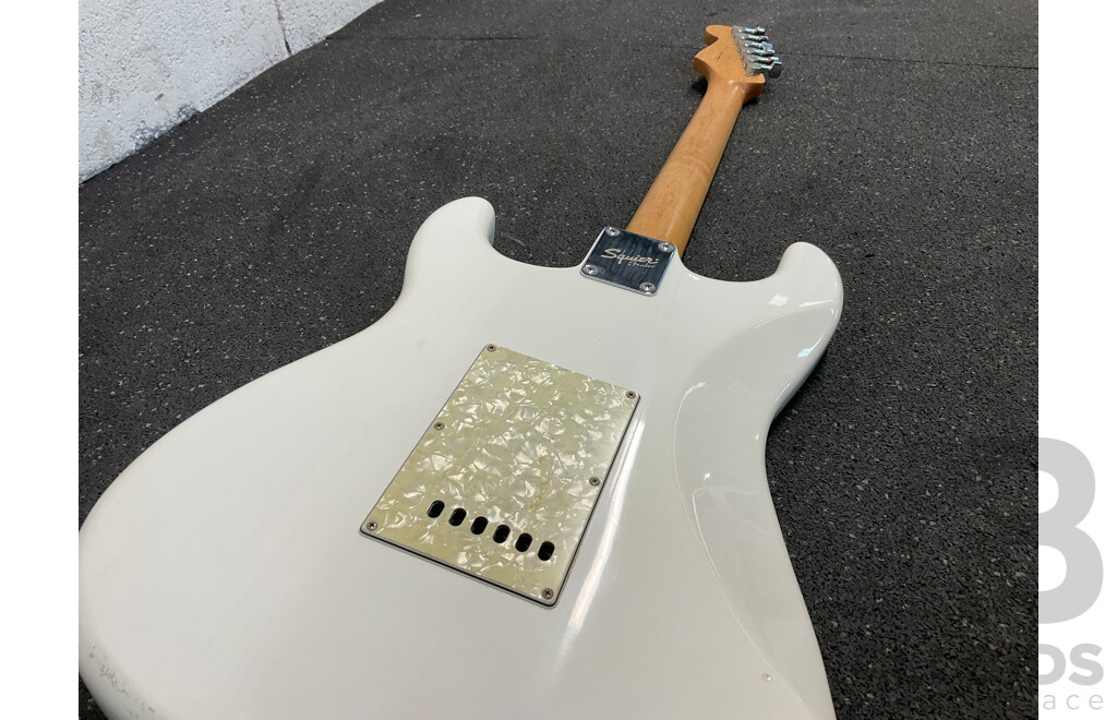 SQUIER by Fender Strat Electric Guitar in White Pearl