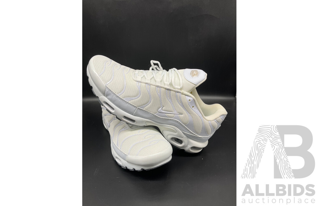 Air Max Plus Light Retro Aqua Fade Sneakers, Air Max Plus White Mens Sneakers - Both Branded NIKE - Lot of 2