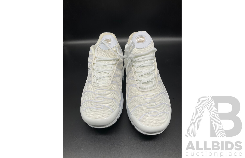 Air Max Plus Light Retro Aqua Fade Sneakers, Air Max Plus White Mens Sneakers - Both Branded NIKE - Lot of 2
