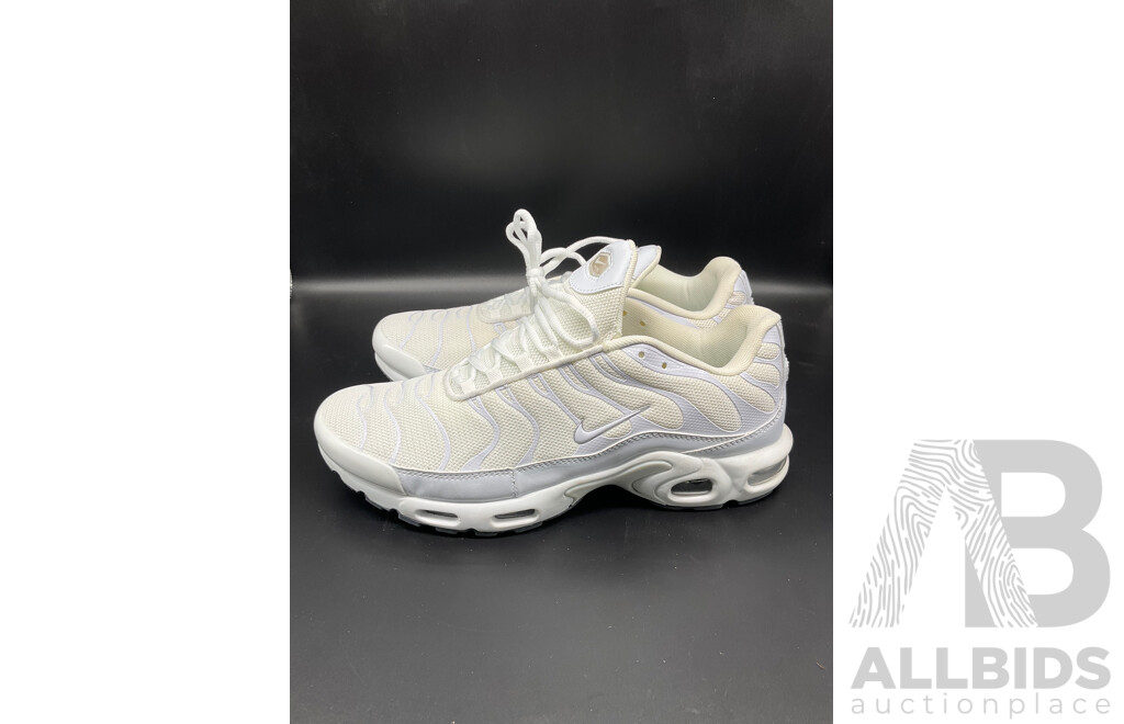 Air Max Plus Light Retro Aqua Fade Sneakers, Air Max Plus White Mens Sneakers - Both Branded NIKE - Lot of 2