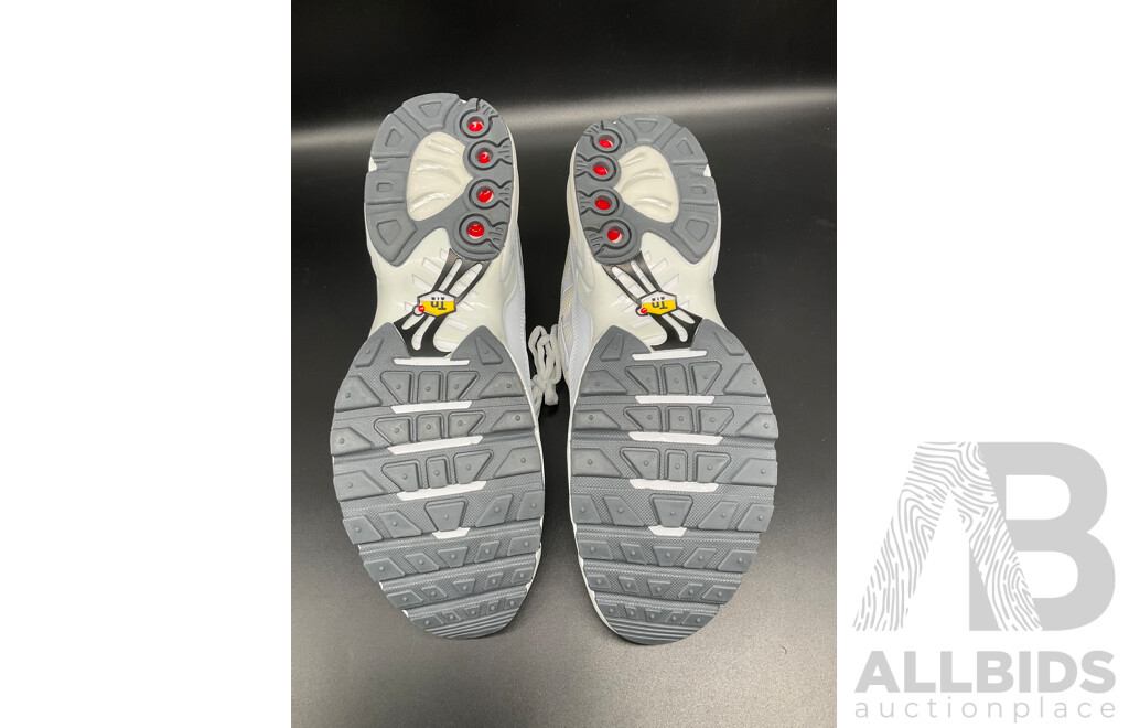 Air Max Plus Light Retro Aqua Fade Sneakers, Air Max Plus White Mens Sneakers - Both Branded NIKE - Lot of 2