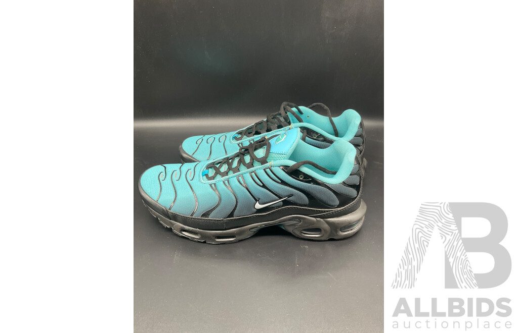 Air Max Plus Light Retro Aqua Fade Sneakers, Air Max Plus White Mens Sneakers - Both Branded NIKE - Lot of 2