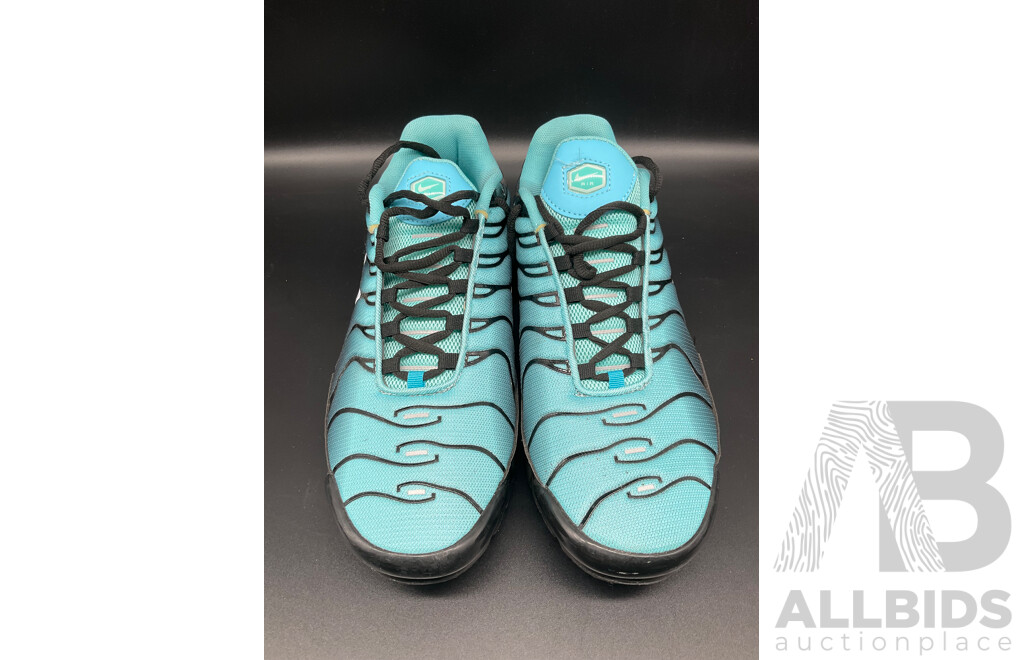 Air Max Plus Light Retro Aqua Fade Sneakers, Air Max Plus White Mens Sneakers - Both Branded NIKE - Lot of 2