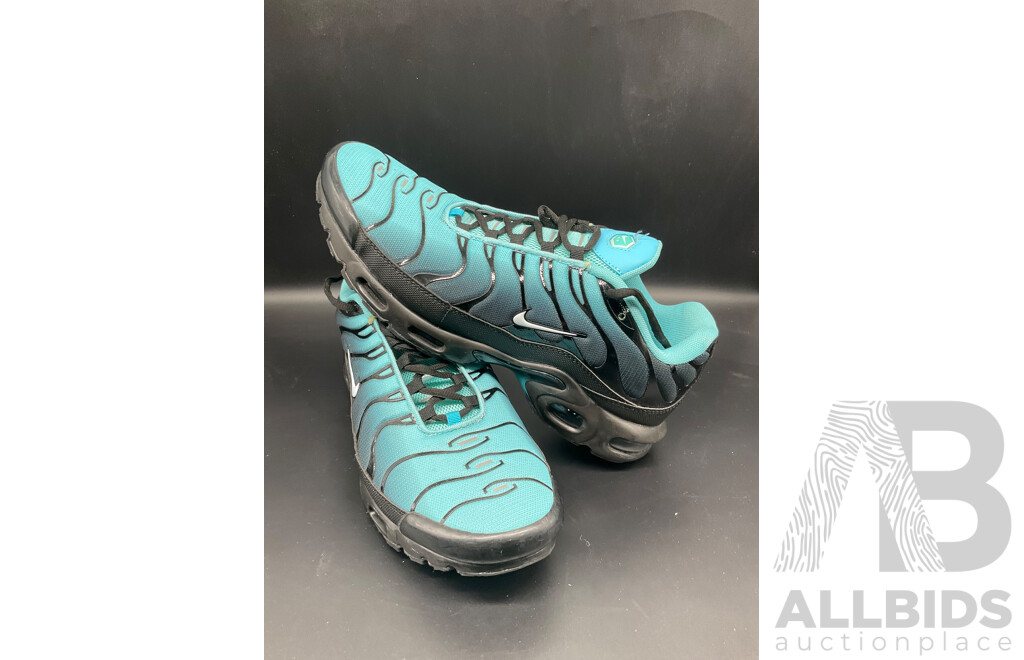 Air Max Plus Light Retro Aqua Fade Sneakers, Air Max Plus White Mens Sneakers - Both Branded NIKE - Lot of 2