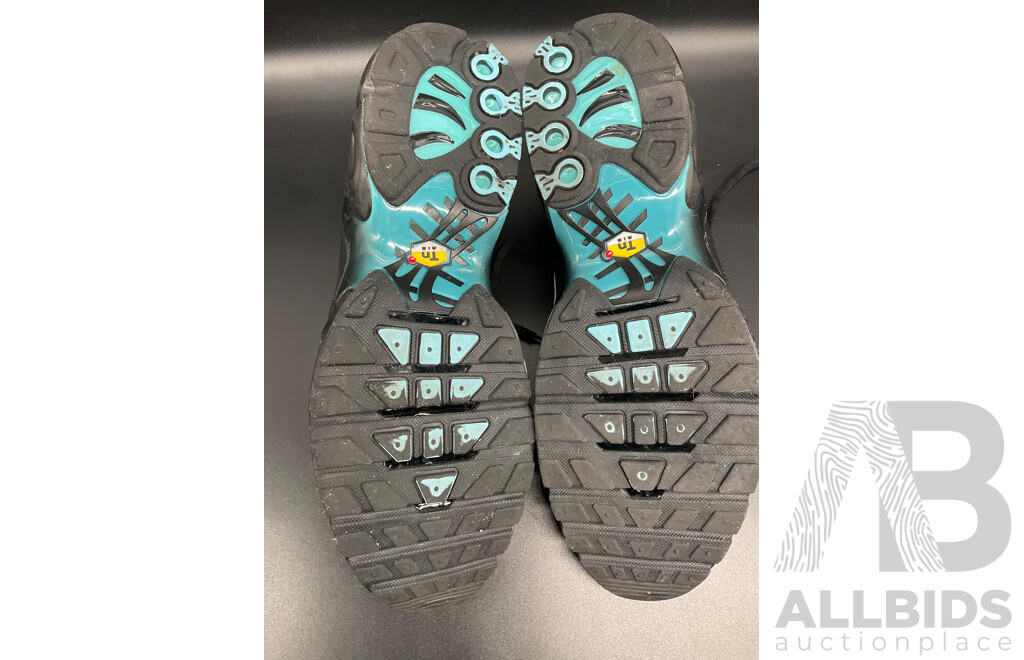Air Max Plus Light Retro Aqua Fade Sneakers, Air Max Plus White Mens Sneakers - Both Branded NIKE - Lot of 2