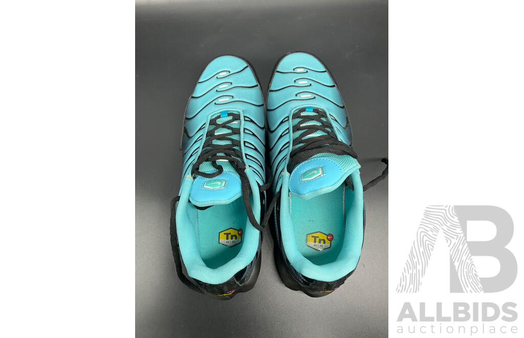 Air Max Plus Light Retro Aqua Fade Sneakers, Air Max Plus White Mens Sneakers - Both Branded NIKE - Lot of 2