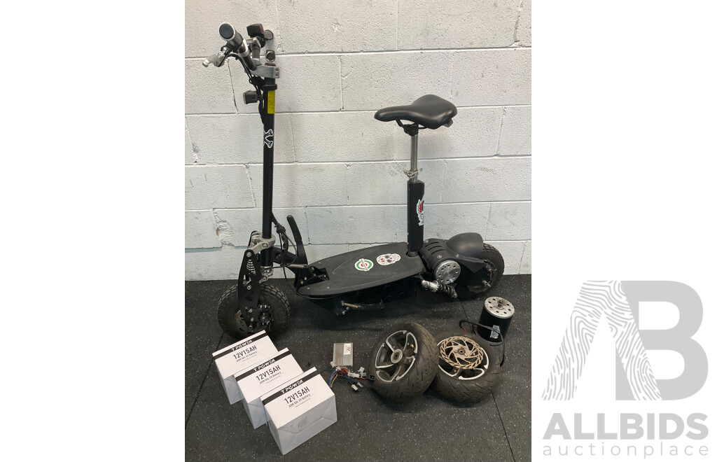 Electric Scooter and Spare Part Including Wheels, Batteries and More