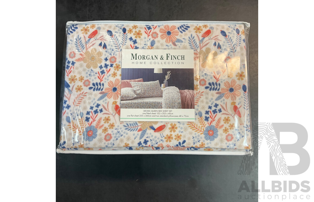 Assorted Queen Size Bed Sheet Sets & Amaging Mum Satin Sleep Set - Lot of 6