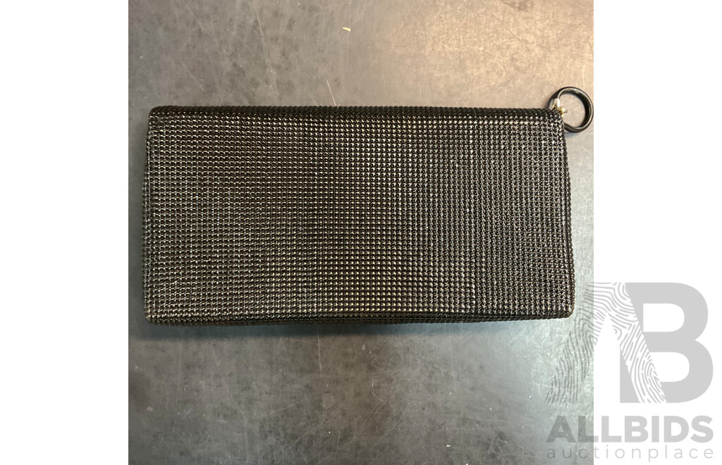 Vintage Beaded Black Evening Clutches - Lot of 4