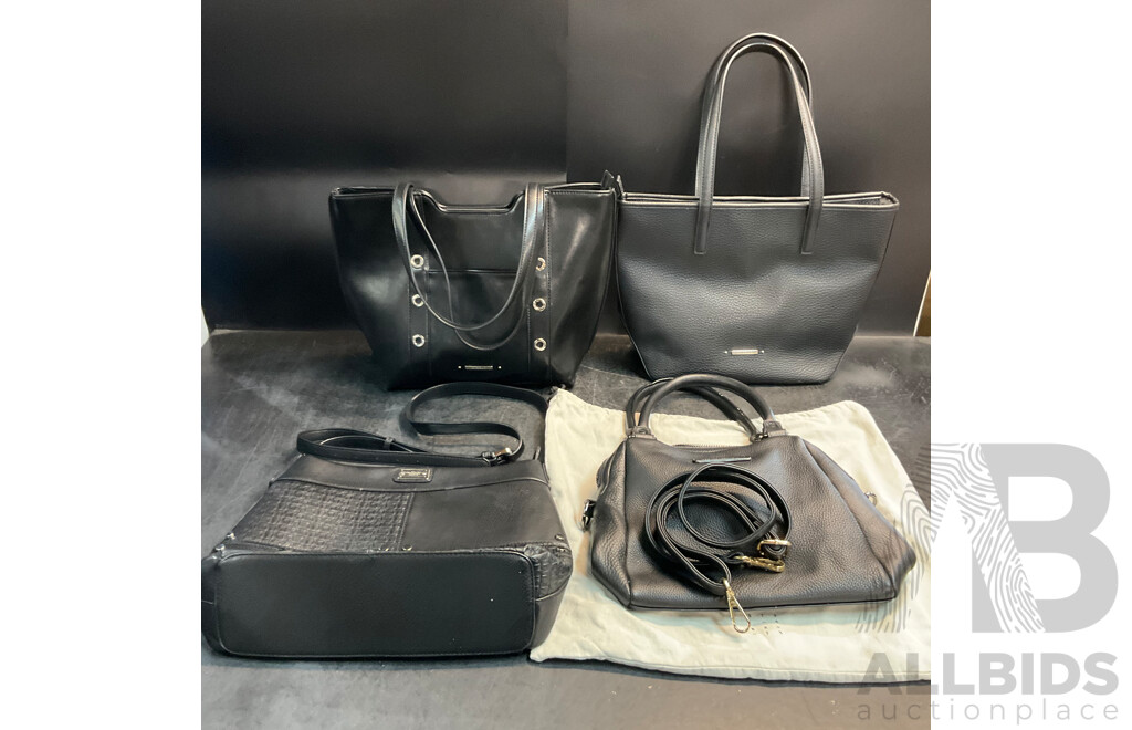STATUS ANXIETY Leather Crossbody Bag & BASQUE Black Shoulder Bag & CEllINI Crossbody Bag - Lot of 4